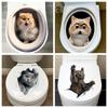 Self-adhesive 3D Cute Cat Hole Effect Toilet Tank Stickers Waterproof Oil-proof for Bathroom Home Decor