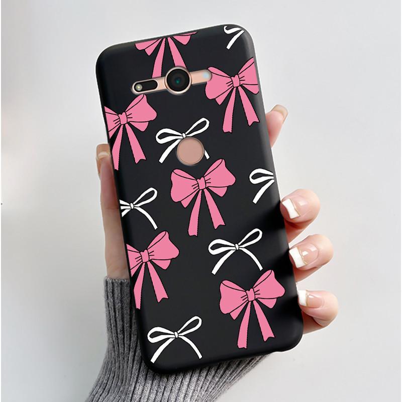 Cute Black Case Phone Case For Sony Xperia XZ2 Compact/SO-05K Protective Shockproof Soft Cover Lovely Fluffy White Bunny