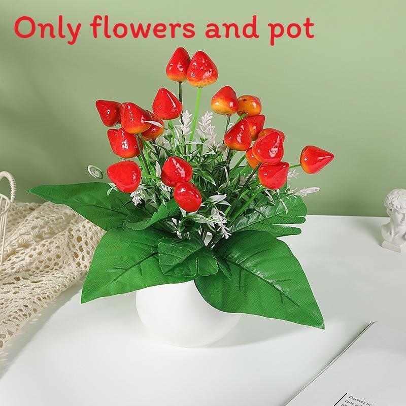 Strawberry Simulate Apple Orange Peach Pomegranate Fruit Tree Potted Plants