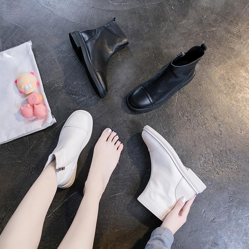 New Fashion Shoes Women Ankle Boots Genuine Leather Modern Boots Top Quality Autumn Women 'S Shoes Winter Flannel Warm Boots