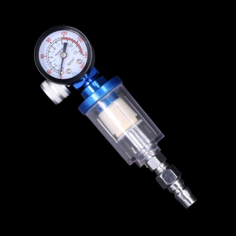 Pneumatic Tools In-line Oil Water TrapFilterSeparator Air Adjusting Regulator with Pressure Gauges Water TrapFilter