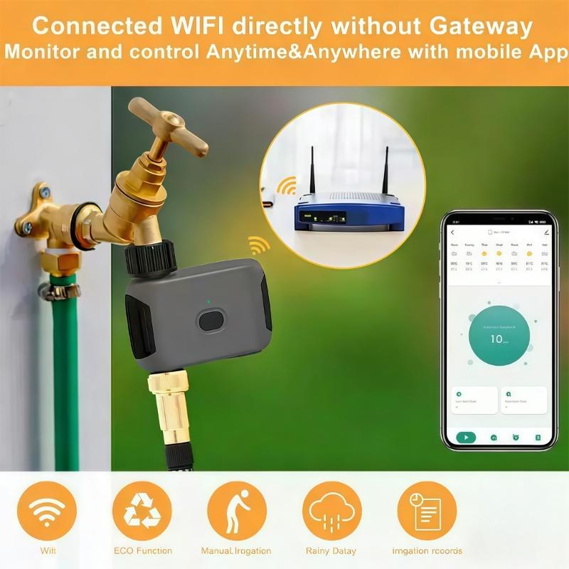 Automatic Wireless Sprinkler Timer WiFi Connection Plant Water Timer For Outdoor Yard Swimming Pool Watering Systems