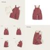 Girl Summer Clothing Set With Cotton Gingham Pattern For Ages 3 To 8