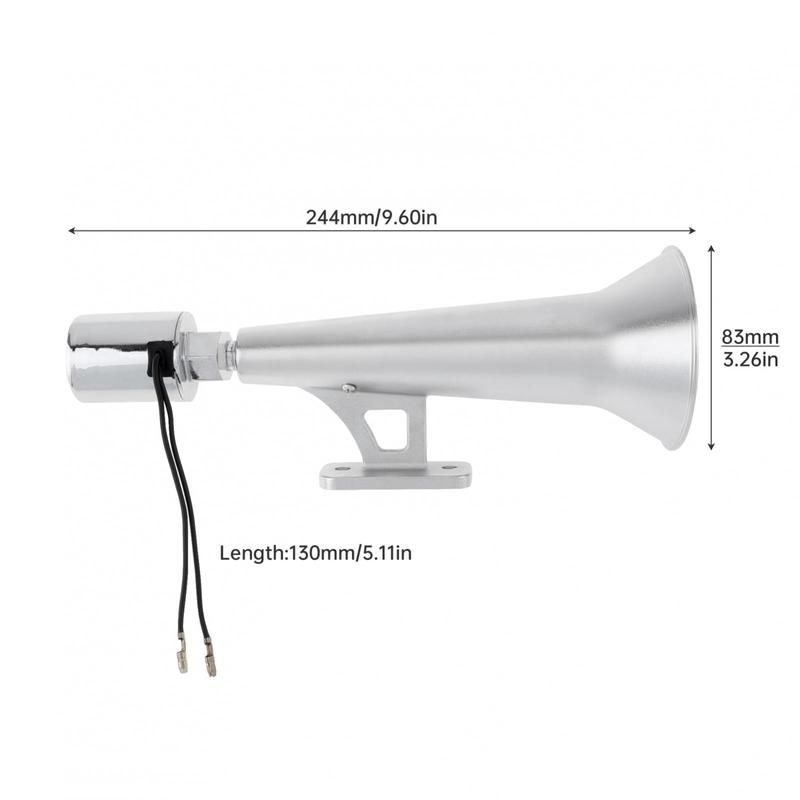 180dB Super Loud Zinc Alloy 12 / 24V Single Tube Air Horn for Trucks Buses Boat Trains Etc, Wear-resistant Whistle Horn
