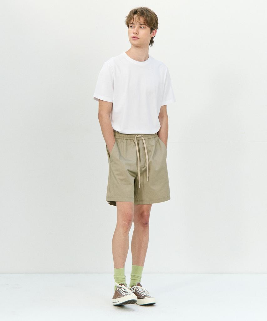 BASIC HOUSE Cotton String Band Half Pants Beige Lzhp3104 (B Type)