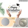 2D Flat Aluminum Graduation-themed Wall Hangings Available in Multiple Sizes Featuring A Simple Black and Gold "Happy Graduation" Design Are A