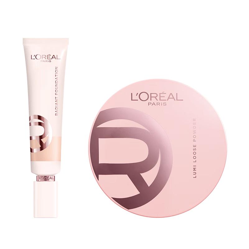 L'Oreal Radiant Foundation W10 & Star Diamond Loose Powder Gift Set