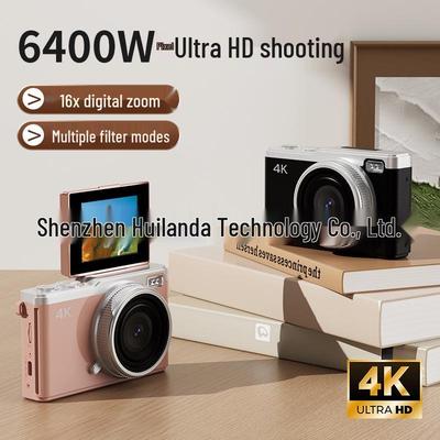 4K HD Digital Zoom Camera with Front/Rear Flip Screen - Entry-Level Mirrorless for Students and Parties