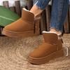 Fashion Winter Thicken Plush Snow Boots Women Side Zip Thick Sole Non Slip Cotton Padded Shoes Plus Size Comfort Platform Ankle Boots