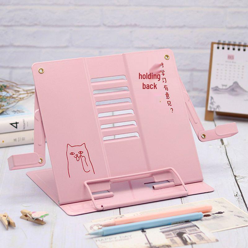 Verstellbarer Schreibtisch-Buchständer mit Buchstützen und Klemmen für Schüler