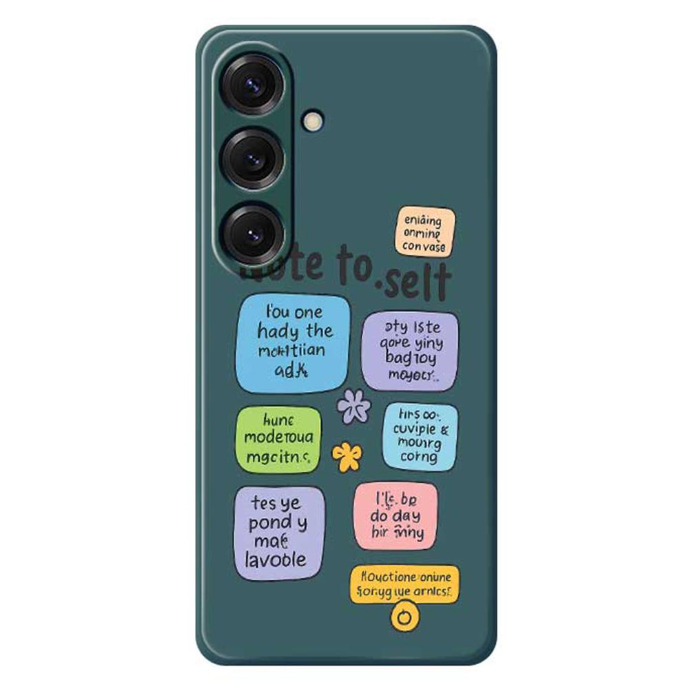 For Samsung Galaxy S25 Case Colored Sticky Notes Pattern Printing Straight Edge TPU Phone Back Cover