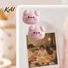 3D Refrigerator Magnet 2Pcs Pink Pig Head Magnet, Resin Cartoon Magnetic Animal Shaped Magnets Decoration, Memo Note Photo Holder for Kitchen
