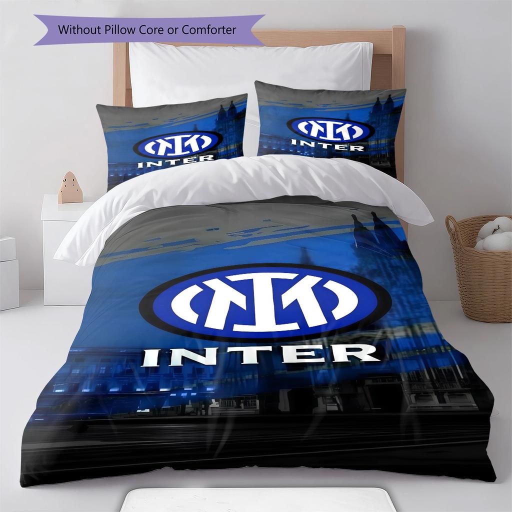 Inter logo  Pattern Bedding Quilt Set Quilt Cover Pillowcase Home Decoration Birthday Gift (1 * duvet cover + 2 * pillowcase, without core)