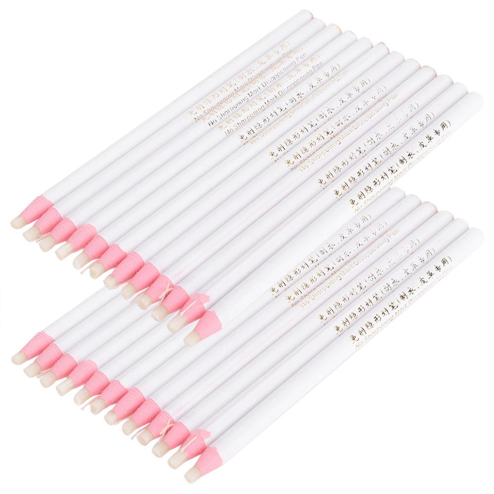 24pcs Multi-Functional Fabric Marking Pencil White Tailor Chalk Pencil  For Tailor