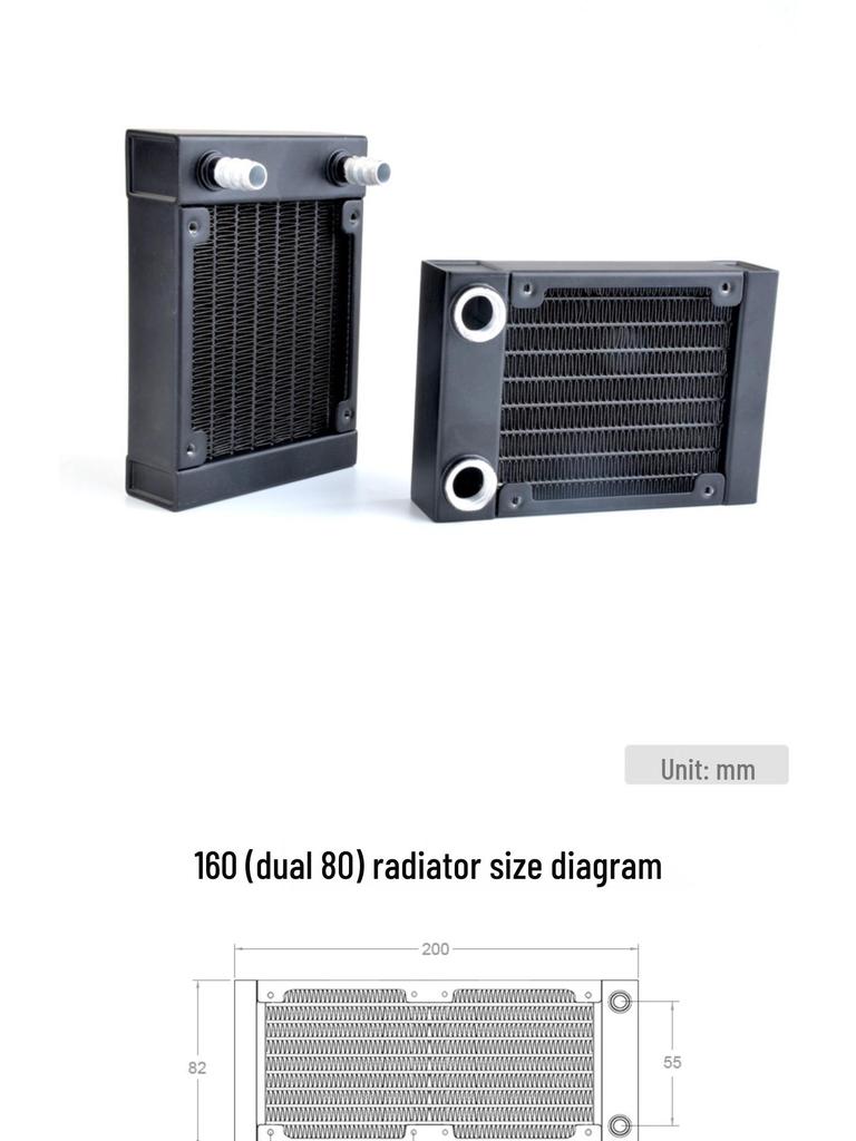 80-Row Pure Aluminum Water Cooling Radiator for ITX Cases and Mini Electric Motorcycles