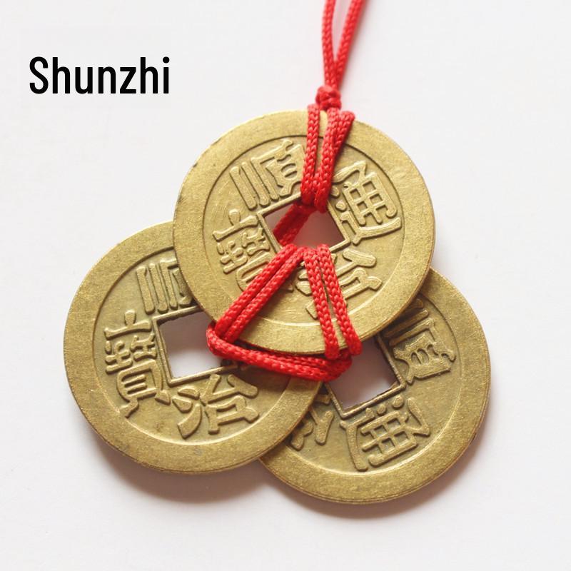 Alloy Three Emperors and Ten Emperors Feng Shui Copper Coin Pendant