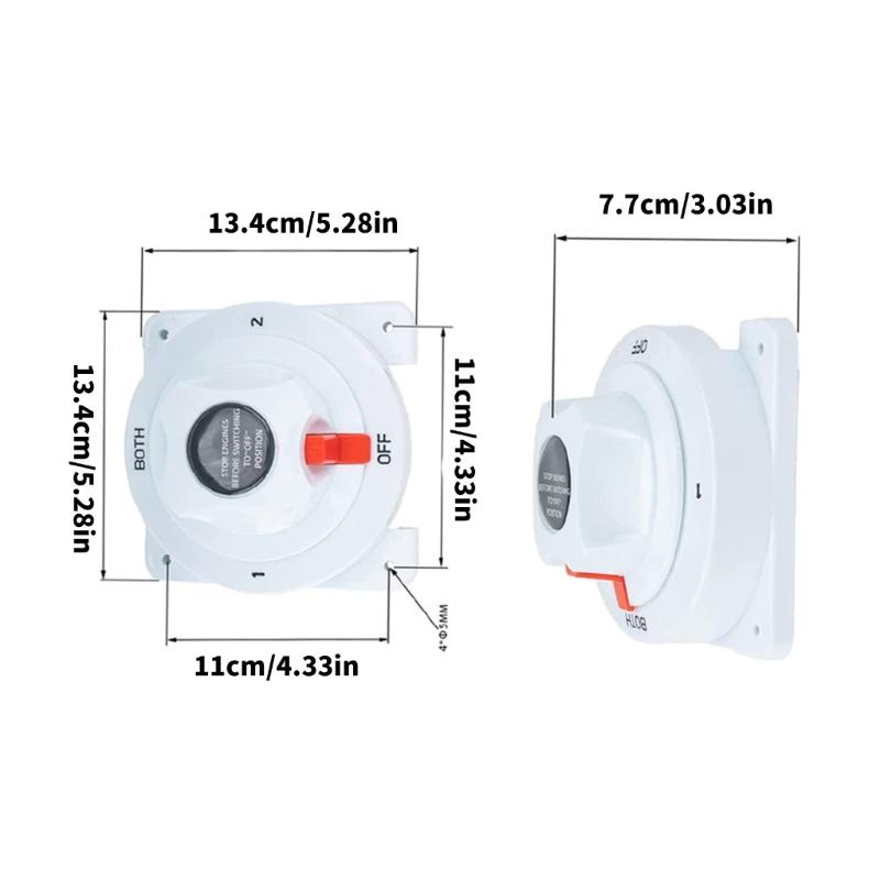 Heavy Duty 300A Marine Battery Switches 3 Way Selector Corrosion Resistant Plastic Brass Iron Marine Component For Boats