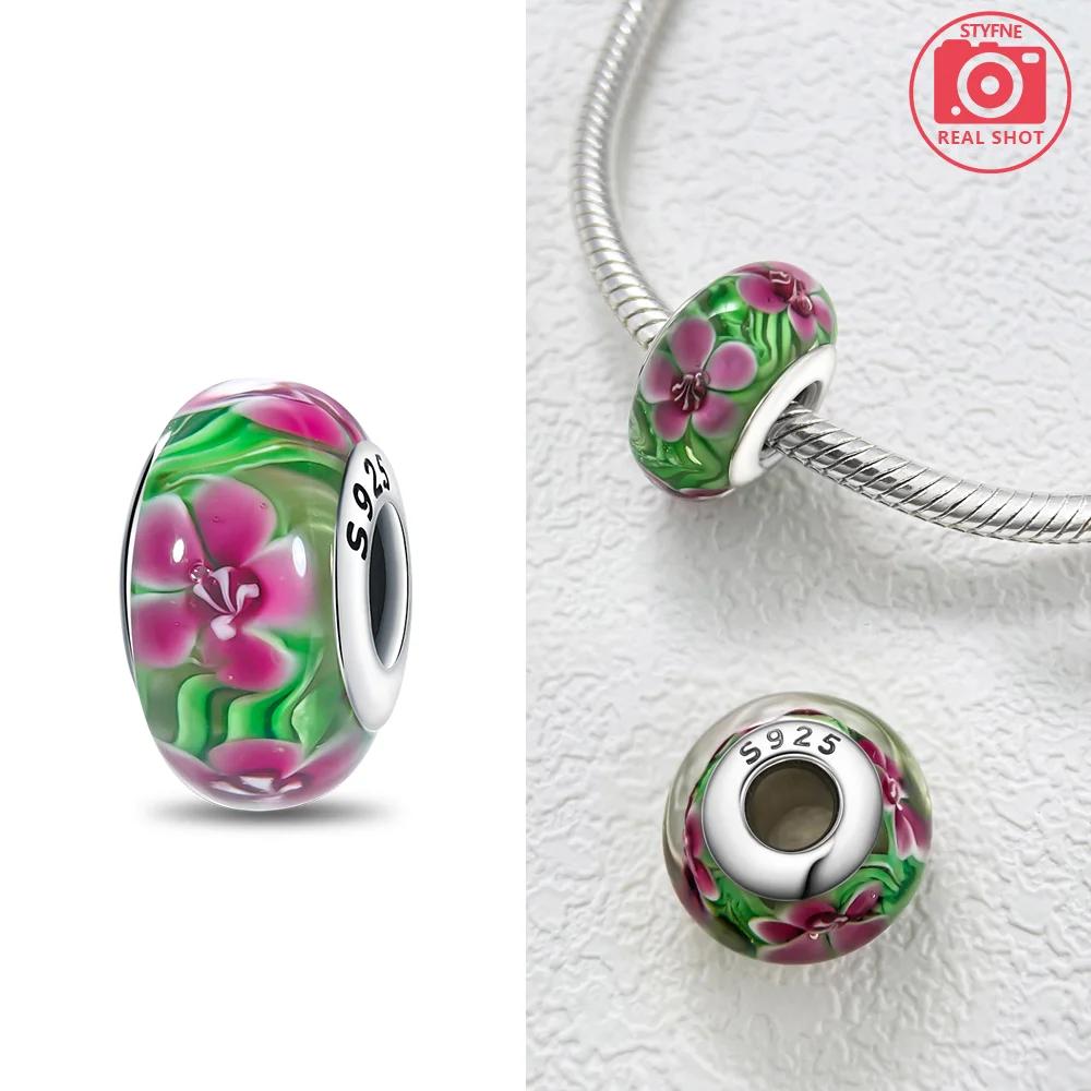 Authentic copper Bracelets Women Diy Gift Murano Jewellery Accessories Charm Bead Charms Bead Charms Flower Blue Star Shape Green Turtle Glass Bead Ch