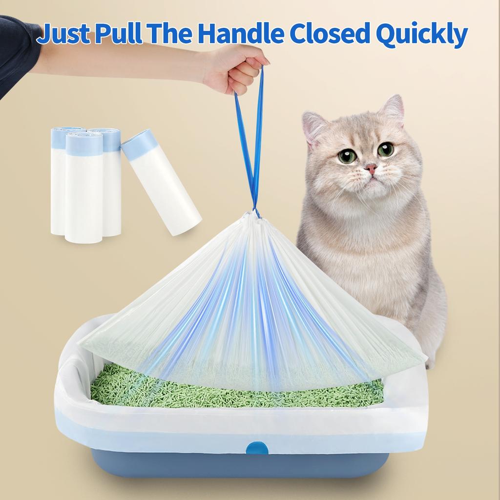 Elzrghs Worki do kuwety Duże, Worki do kuwety ze ściągaczem, Bardzo grube worki do kuwety Wytrzymałe 36"x16"