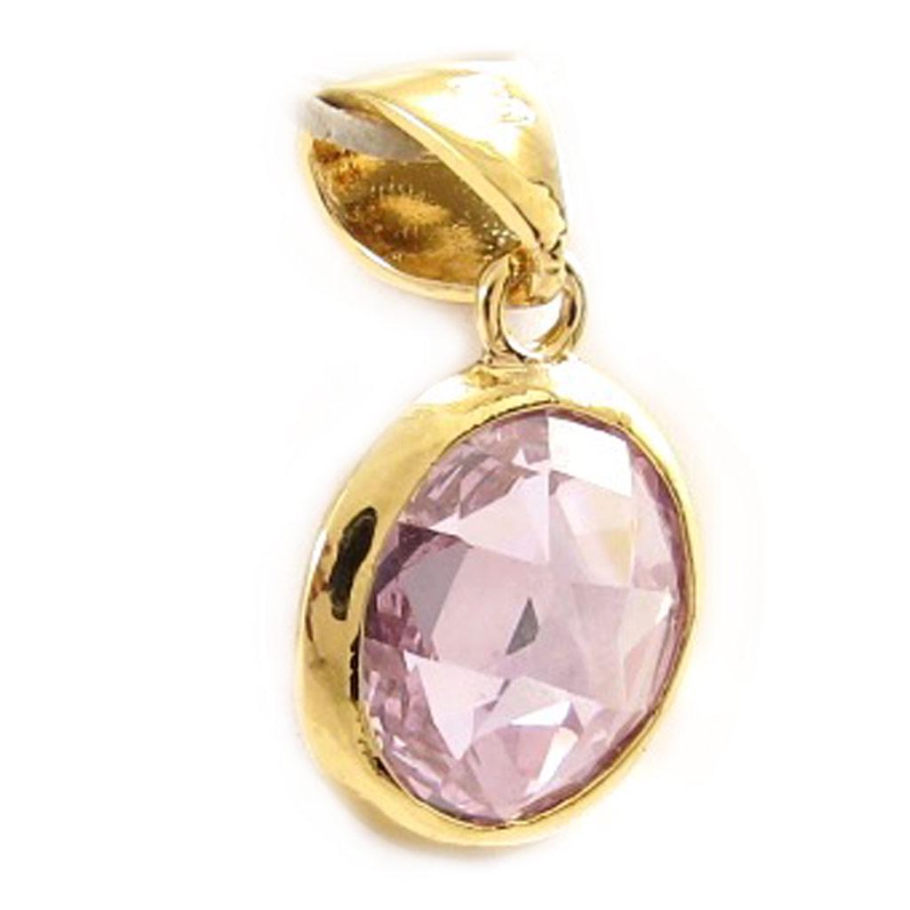 Les Trésors De Lily [C4768] - Gold Plated 'Linda' Purple Pendant