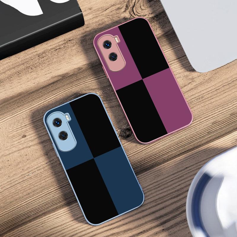 Black And White Grid For Honor 200 90 8X 9X Pro Lite P50 P40 Nova 10 11i P60 Magic4 6 Mate 20 50 Tempered Glass Phone Case