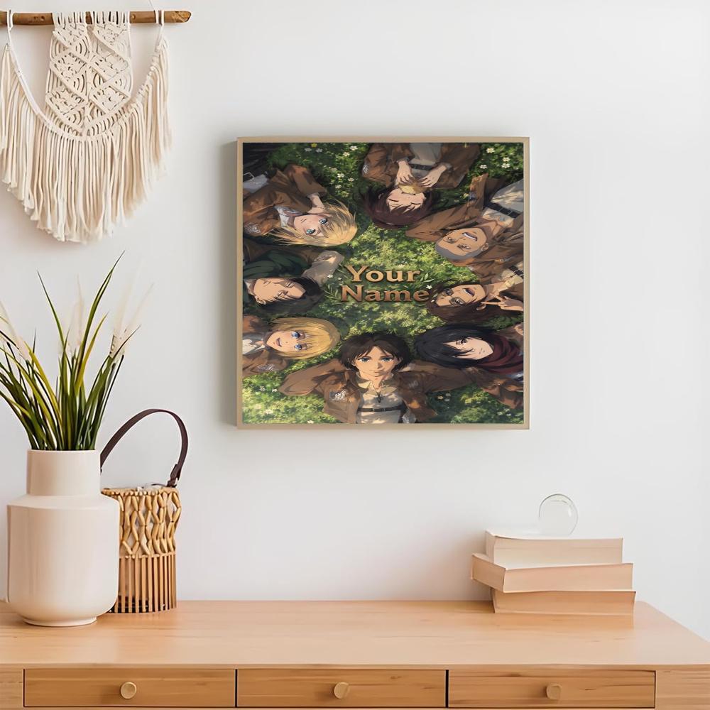 Attack Titan Customize Your Name Diamond Painting Round Diamond Diy Frameless Holiday Artwork Suitable For Home Office Wall Decoration
