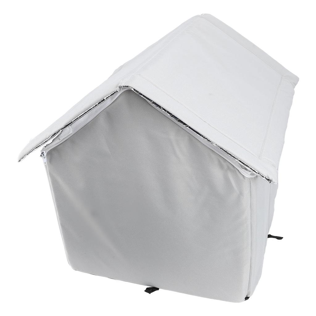 Outdoor Cat House Water Resistant Weather Proof Spacious Enclosed Winter Insulated Cat Shelter for Dog Pet Gray