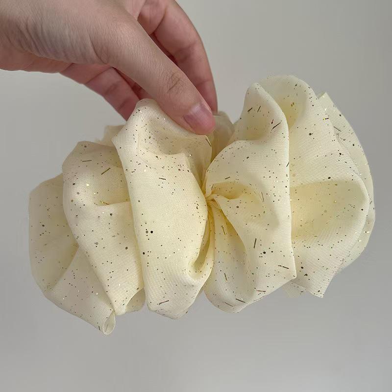 "High-Grade Bow Princess Shark Clip - 2024 Celebrity Cloud Mesh Headdress"