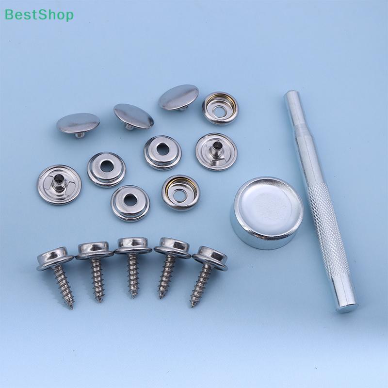 30/32Pcs Silver Snap Fastener Stainless Canvas Screw Kit Tent Boat Marine Car Canopy Accessories