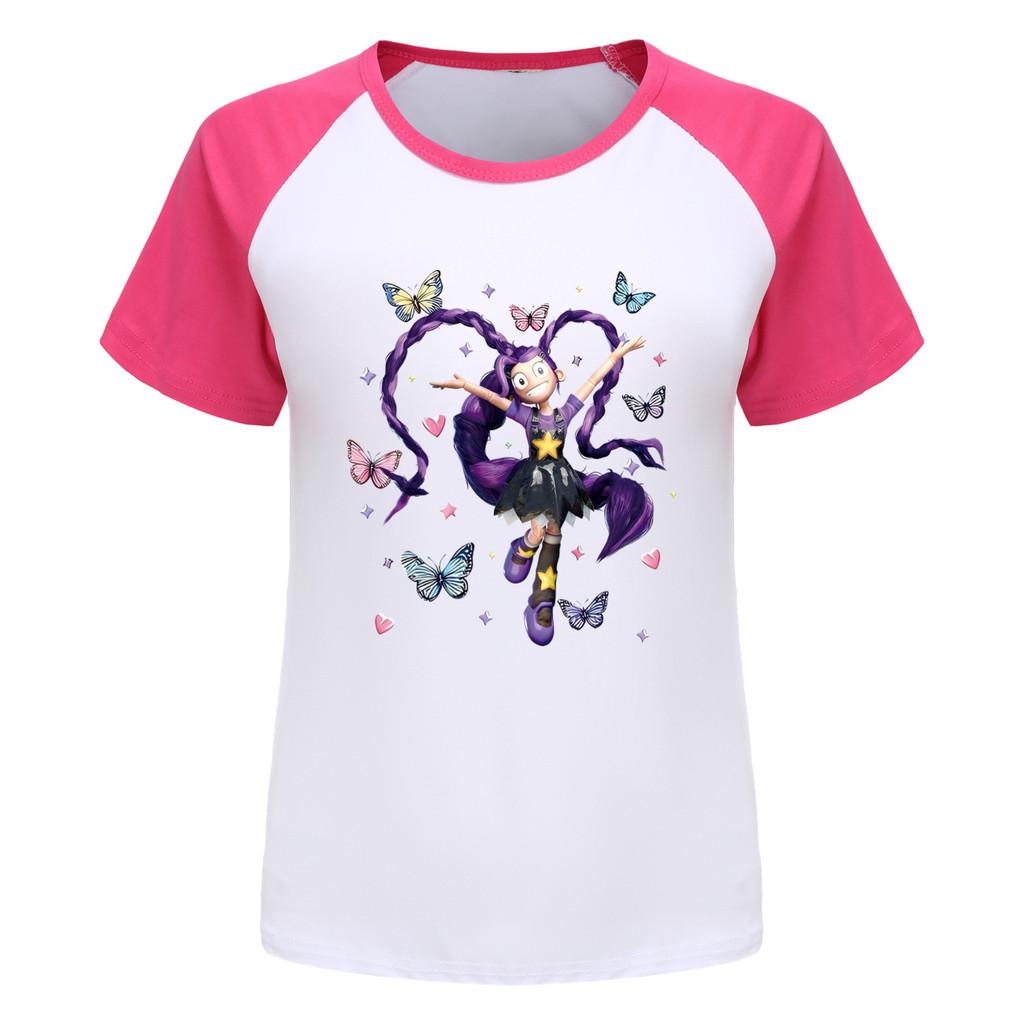 5599 Kinder Mädchen Lily Lovebraids Anime Print Raglanärmel T-Shirt Top