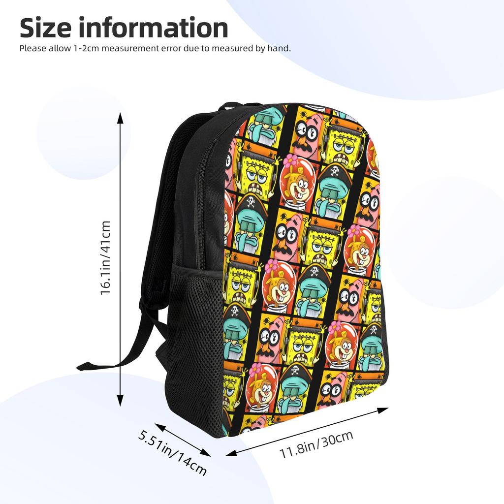 S-Sponges Anime Bobes Backpacks for Women Men College School Student Bookbag Fits 15 Inch Laptop Cartoon Bags