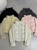 Winter new big-looking stand-up collar splicing knitted sleeves white duck down jacket short jacket women