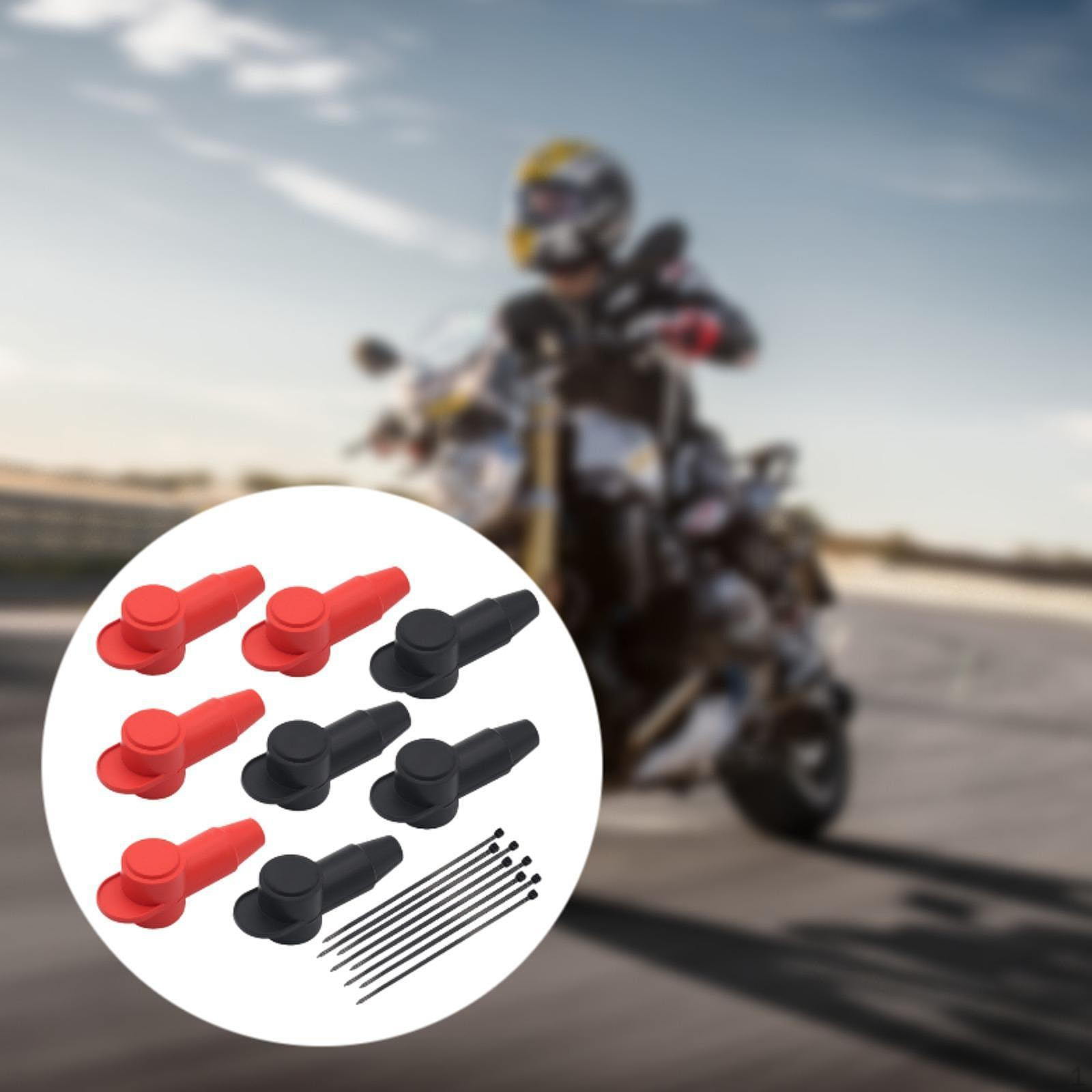 

Terminal Covers for Alternator Starter with Cable Ties Trucks Red