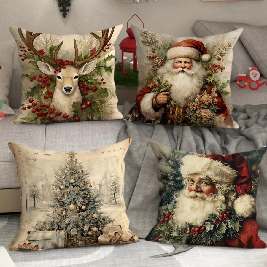 New Christmas Throw Pillow Cover Printed Holiday Living Room Sofa Decorative Cushion Cover Cushion Cover
