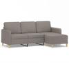VidaXL Canapé à 3 places avec repose-pieds Taupe 180 cm Tissu 3201199