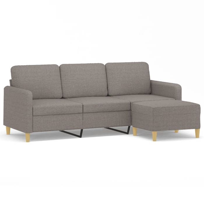 VidaXL Canapé à 3 places avec repose-pieds Taupe 180 cm Tissu 3201199