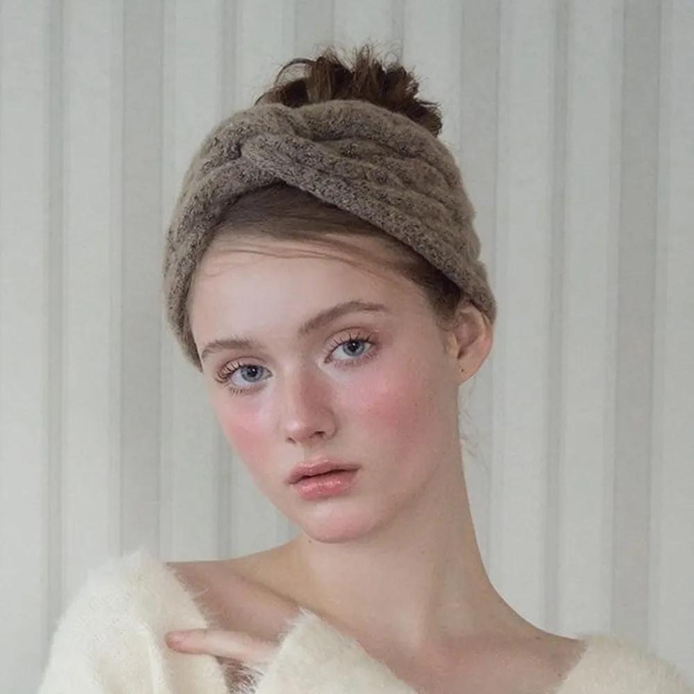 Cable Knit Turban Hairband JP-25-154HB beige