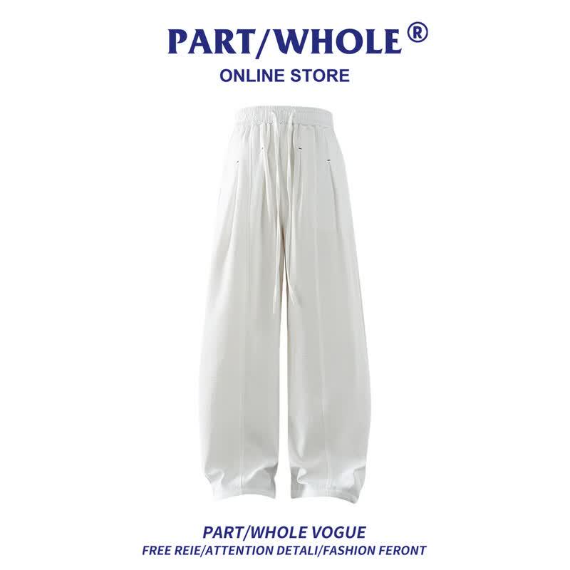 Men s Old Money Style Ice Silk Wide-Leg Casual Trousers 2XL белый