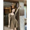 Slimming Hot Girl Knit Cardigan & Irregular Strappy Dress Skirt Set