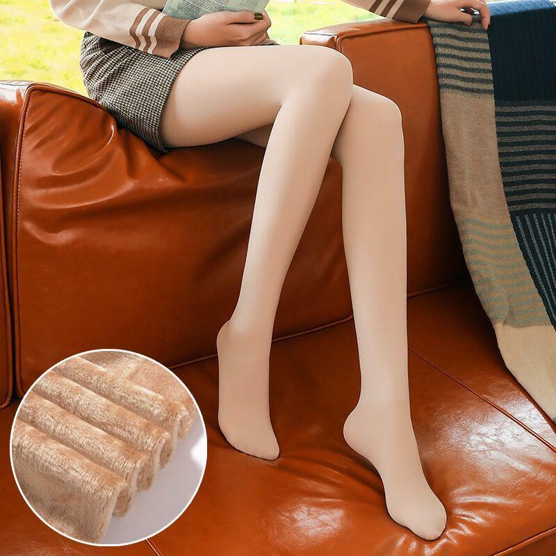 

Women s Fleece-Lined Nude Base Layer Pants - Warm, Slimming & Wearable Outdoors for Fall/Winter. 170g light fleece