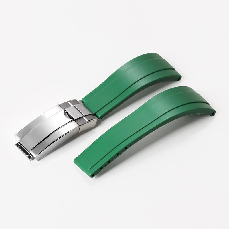 Rubber Watch Strap 20mm for Rolex Water Ghost Series Wrist Band Waterproof Silicone Watch Band Fold Buckle Men Sport Bracelet