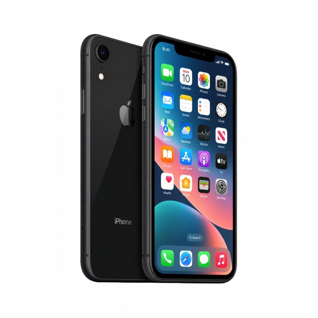 Refurbished Apple iPhone Xr 6.1'' 3GB RAM 64GB ROM Black 4G LTE Unlocked Smartphone With Single SIM