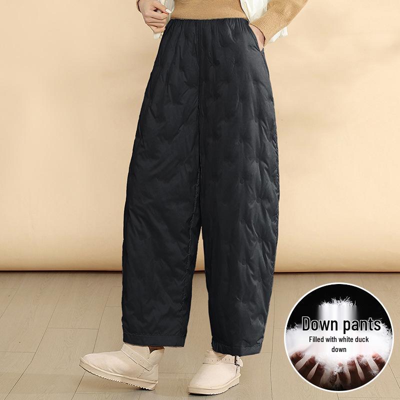 

White Duck Down Pants for Women 2025: Thick, Fashionable Winter Outerwear 3XL (145-160 jin)