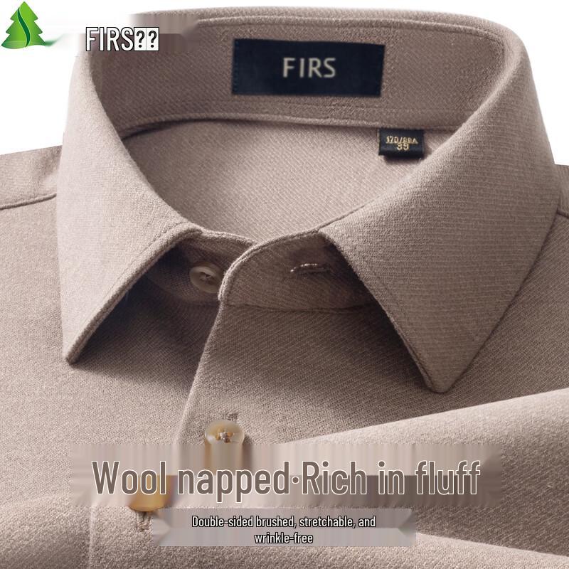 Shanshan Men s Wool Blend Brushed Wrinkle-Free Long Sleeve Shirt 41