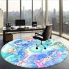Skz (1) Round Office Rug Decorative Floor Rug for Office Bedroom Living Room and Home Space