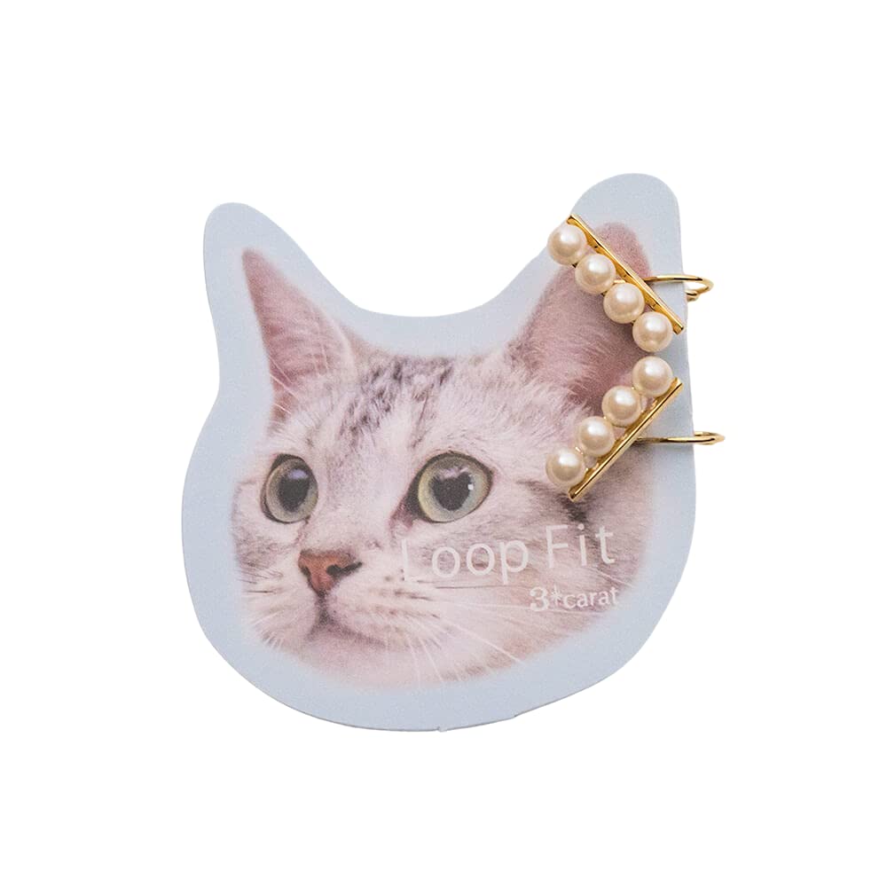 

3carat Loop Fit Painless New Sensation Earrings Lightweight Hard to Fall Off Earrings Artificial Pearl Hoop Nickel-Free Non-Pierced G-Type золотий