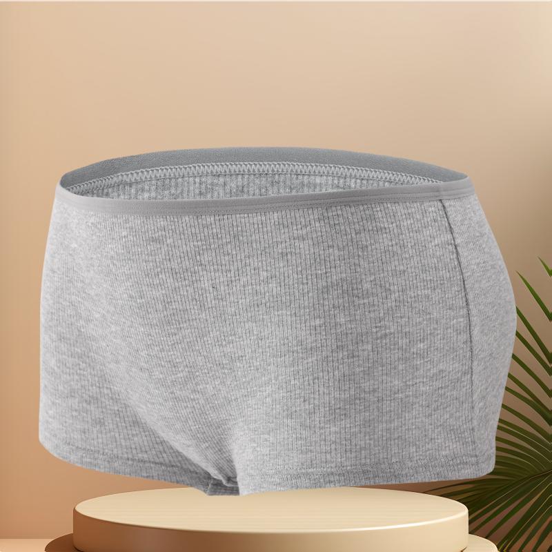 FINETOO Damen Baumwollhöschen Nahtlose Sportboxer Sichere Unterwäsche Weibliche Einfarbige Slips Gemütliche Dessous Intime Unterhosen S-XL