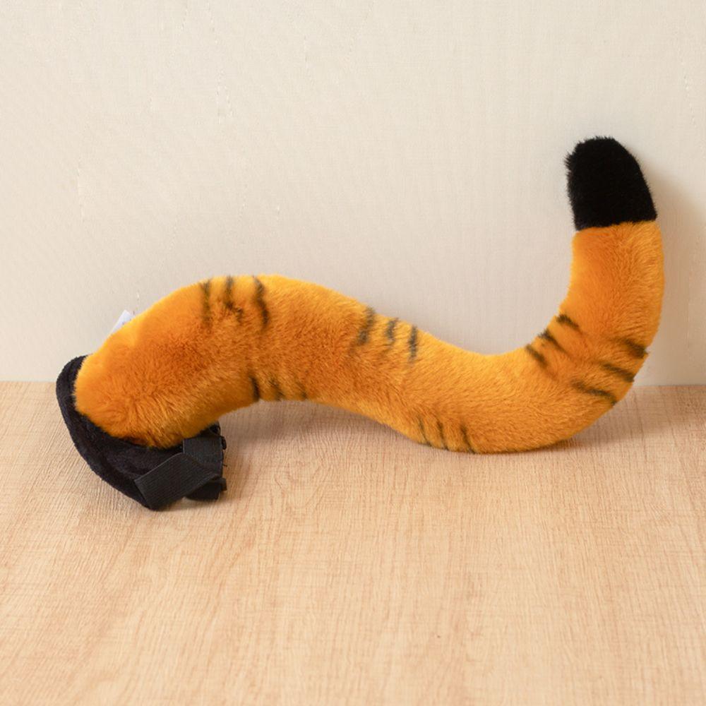 Fluffy Simulated Tiger Tail Soft Padded Hand Warmers Charm Animal Stuffed Toys For Halloween