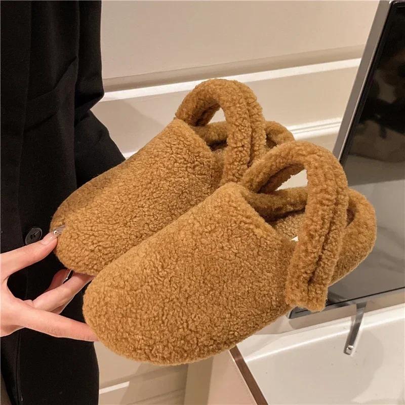Fashion New Autumn Winter Women Casual Flats Woman Moccasins Soft Loafers Fashion Comfort Warm Plush Slip on Female Cotton Slippers