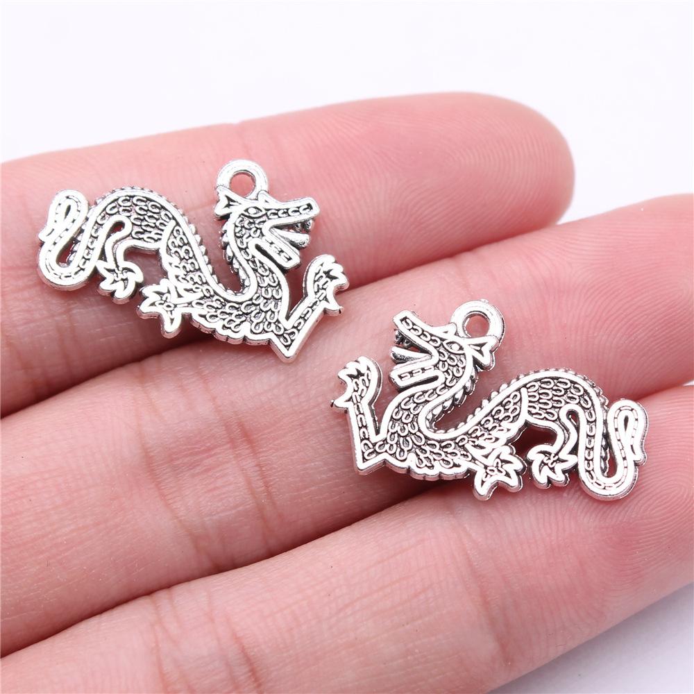 

5pcs Charms Dragon DIY Jewelry Findings DIY Jewelry Making Jewelry Accessories Antique Silver Color Flying Dragon Charms